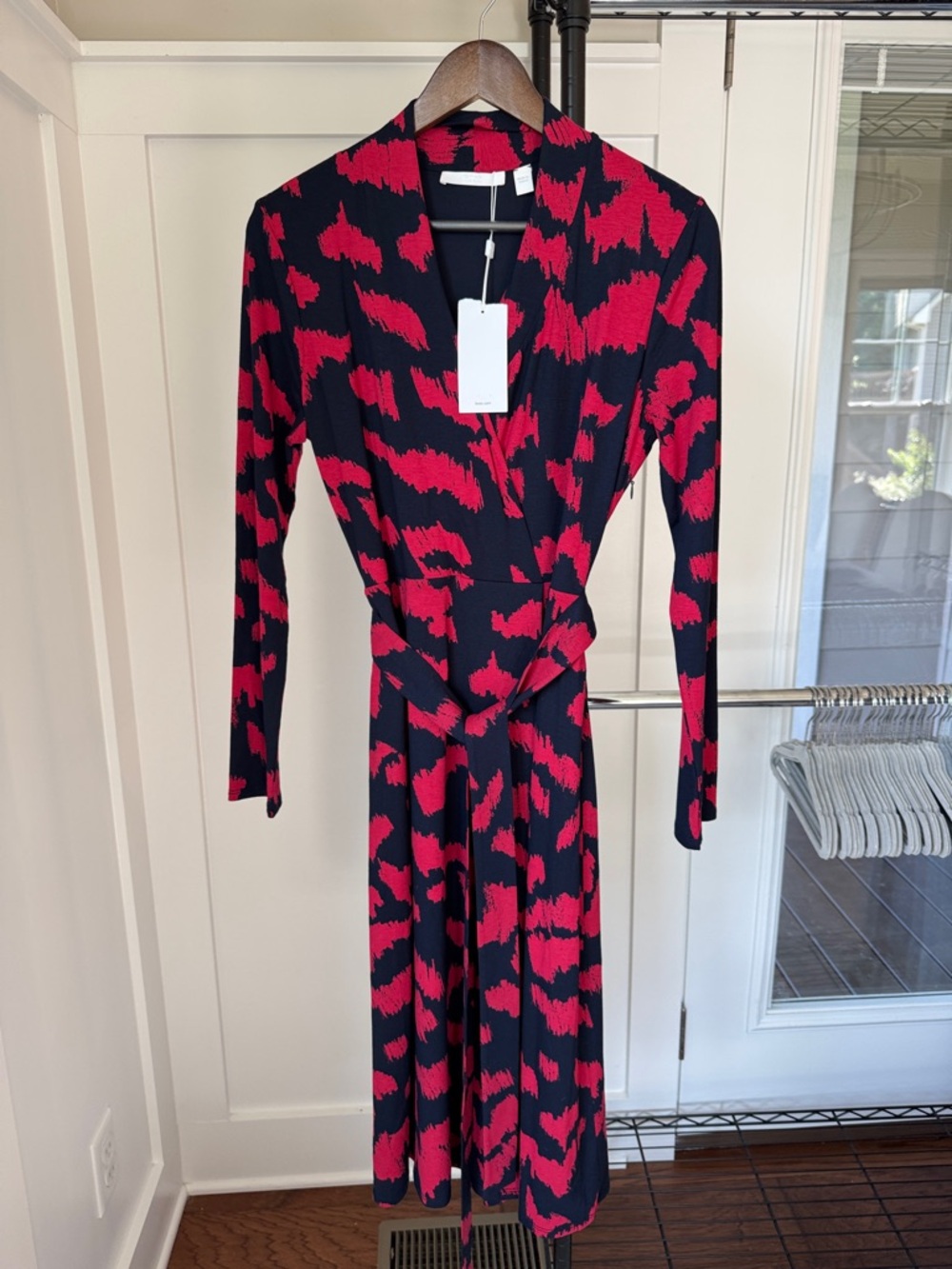 Boss Navy Long-Sleeve Wrap Dress